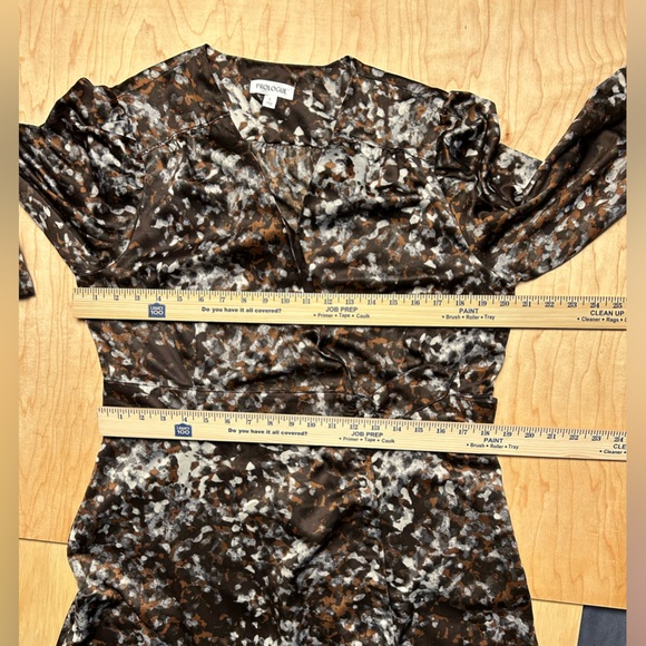 Prologue Brown Print Wrap Midi Dress - Picture 5 of 10